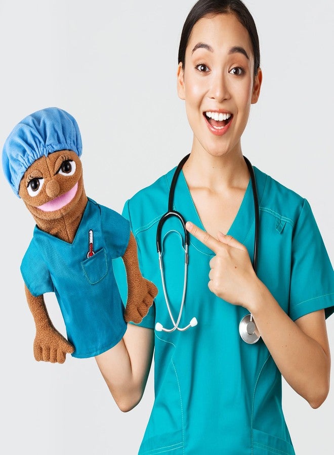 ZJoey Role Play Hand Puppets Hand Plush Chef Doctor Fireman Pirate Detective Athlete Nurse Worker Hand Puppet Toys Puppets for Kids Storytelling Imaginative Pretend Play Teaching Preschool(Nurse) - Image 2